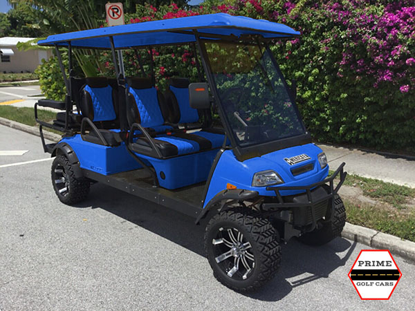 Blue T-Sport 6 Passenger Lifted Golf Cart